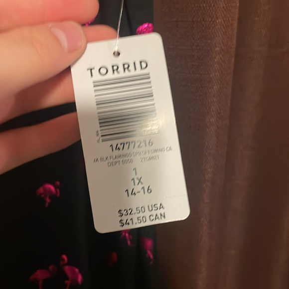 Black Tank Top with Pink Flamingo Print - Picture 2 of 4